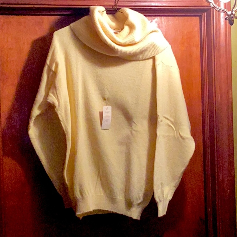 Cowl neck lambs wool sweater nwt